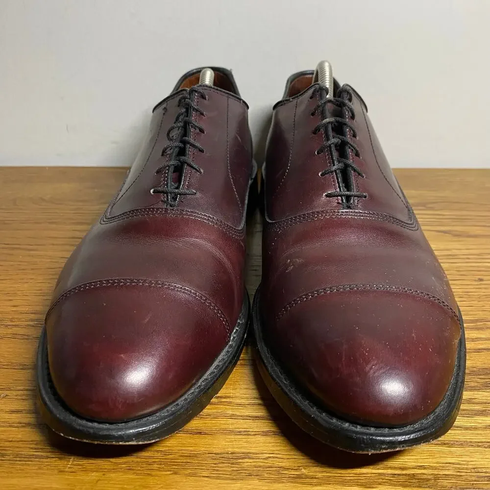 Allen Edmonds Mens Boardroom Cap Toe Oxford Dress Shoes Burgundy Oxblood US 9.5D